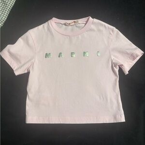 Marni Light Pink Kids Tee with Logo